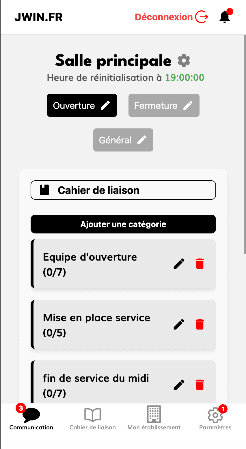 Cahier de liaison Jwin